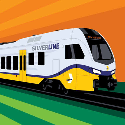 An illustration of the new DART Silver Line train.