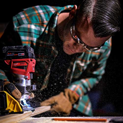 DFW Labor Market Update. A carpenter using a miter saw. Photo Credit: Samantha Fortney on Unsplash [https://unsplash.com/photos/OGDyzpsTjyA]