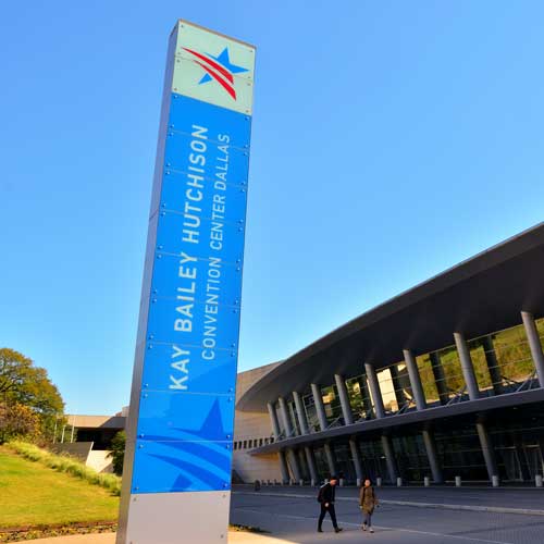 Kay Bailey Hutchison Convention Center. Photo Credit: CC0 1.0 2018 Raysonho [https://commons.wikimedia.org/wiki/File:KayBaileyHutchisonConventionCenter.jpg]