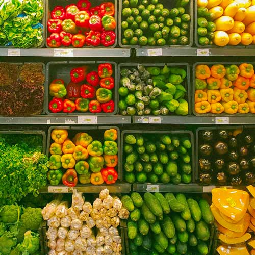 The Connection. The vegetable aisle in the fresh produce section of a grocery store. Photo Credit: 2018 nrd nicotitto on Unsplash [https://unsplash.com/photos/bunch-of-vegetables-D6Tu_L3chLE]
