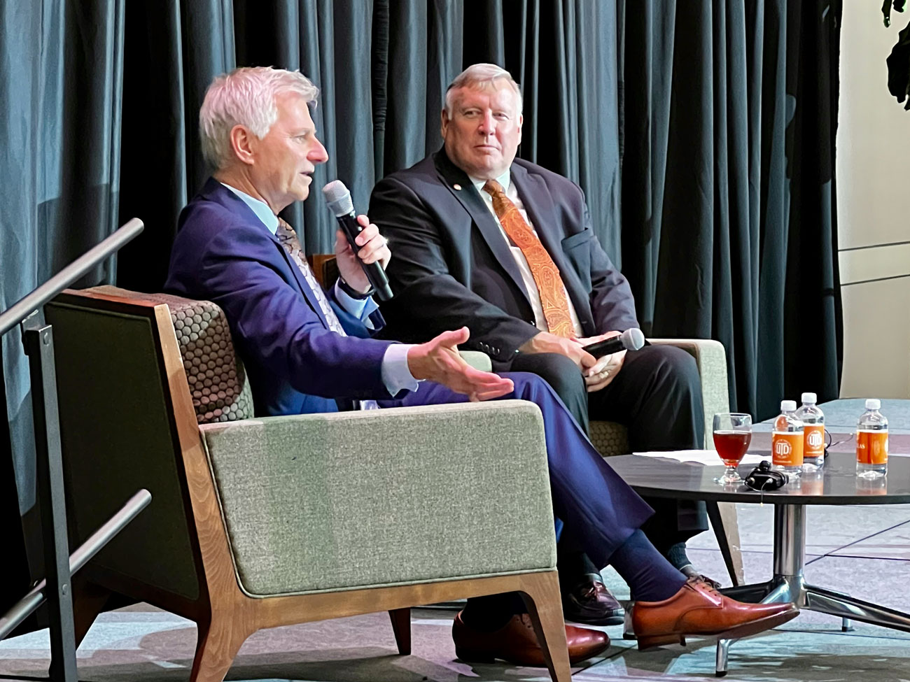 The Keynote Presentation and Fireside Chat with Bob Jordan, left, and Dr. Benson.